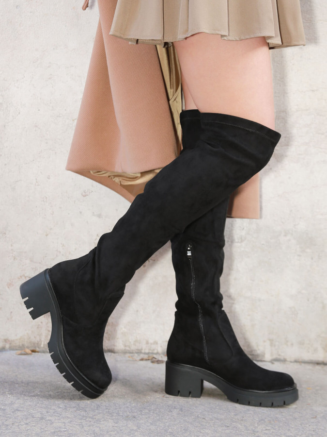 Cuissardes crantées en suédine