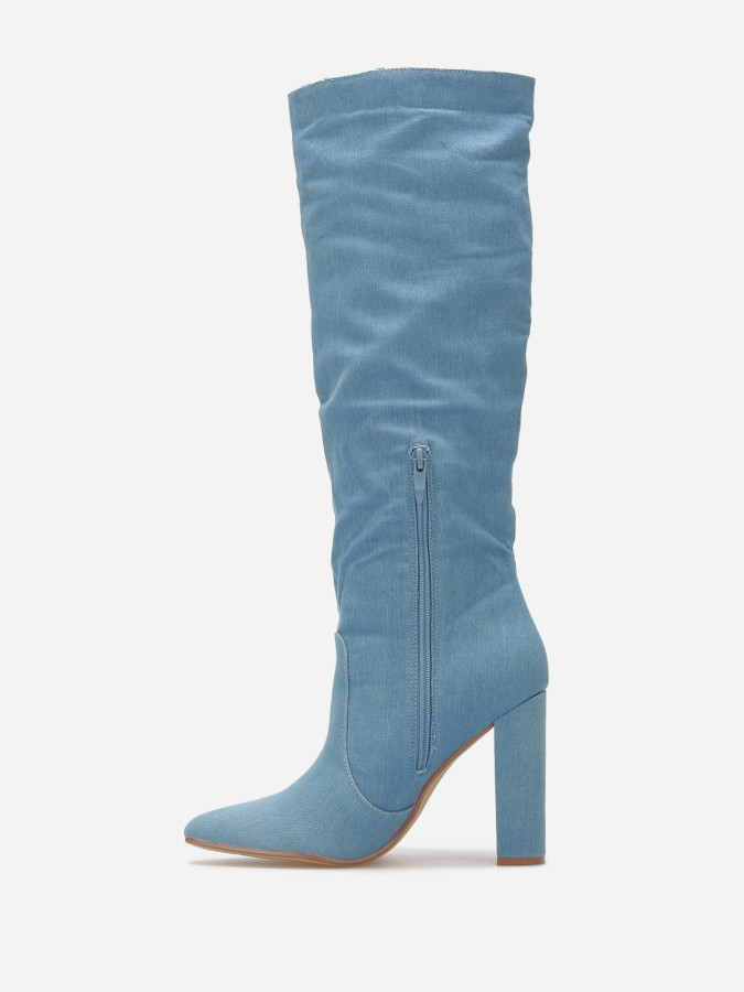 Bottes en denim à bout pointu