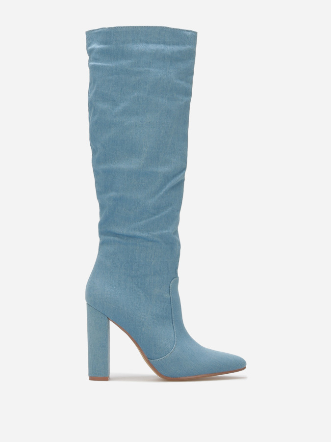 Bottes en denim à bout pointu