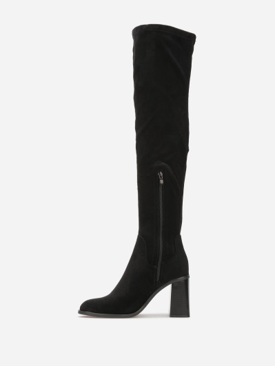 Cuissardes en suédine à talon