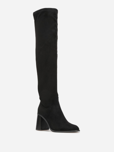 Cuissardes en suédine à talon