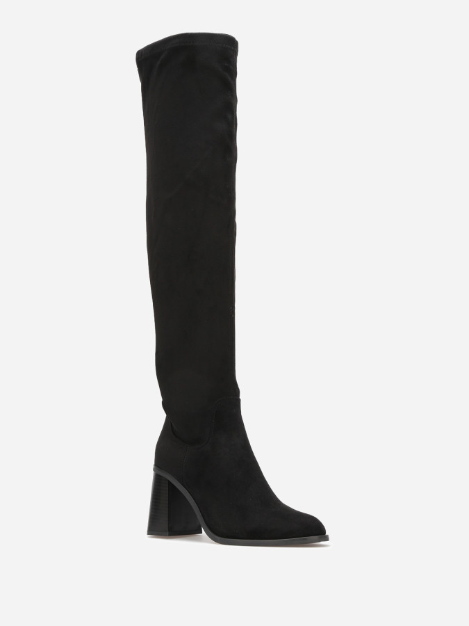 Cuissardes en suédine à talon