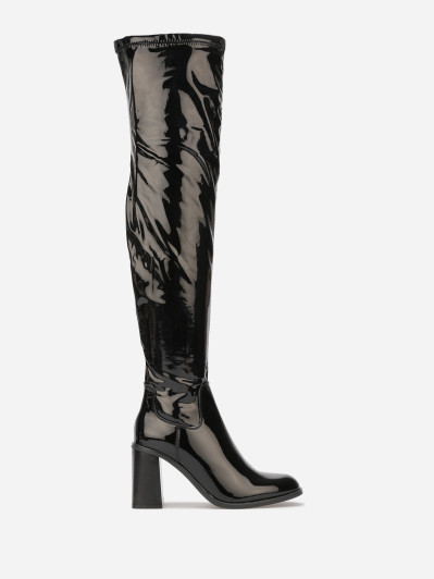 Cuissardes à talon vernies