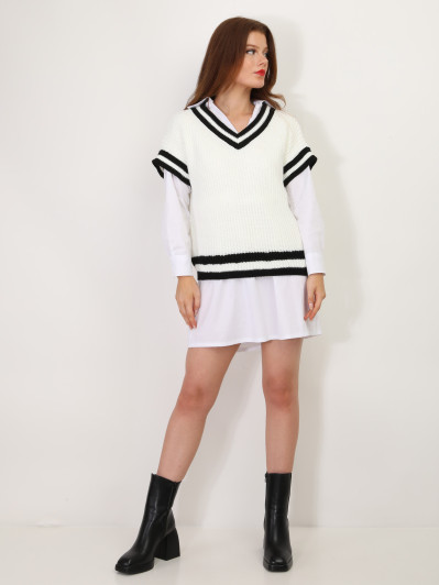 Pull manches courtes en maille