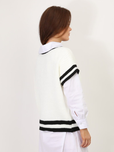 Pull manches courtes en maille