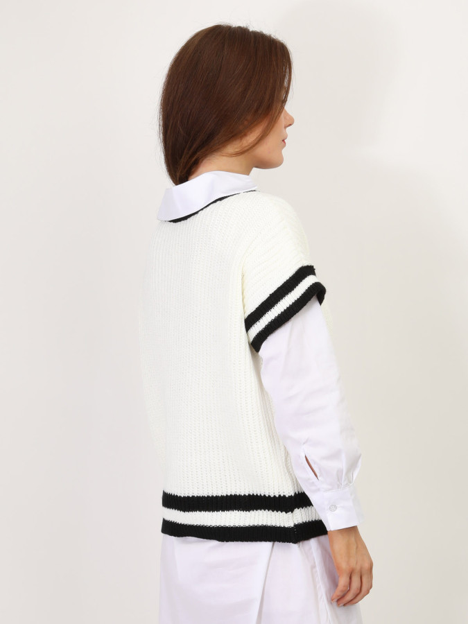 Pull manches courtes en maille
