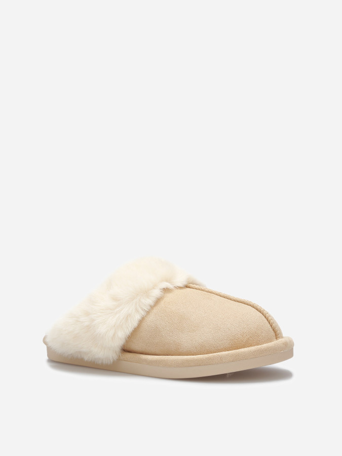 Chaussons en suédine fourrés