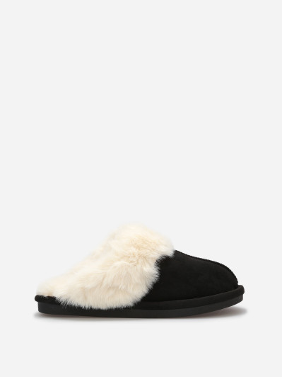 Chaussons en suédine fourrés