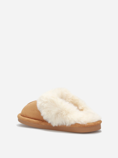 Chaussons en suédine fourrés