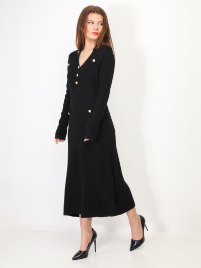 Robe longue cut out à boutons