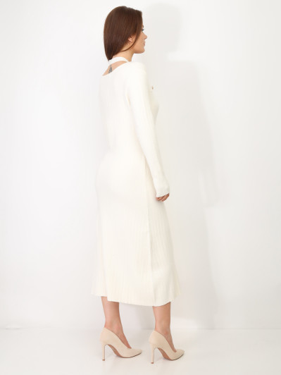 Robe longue cut out à boutons