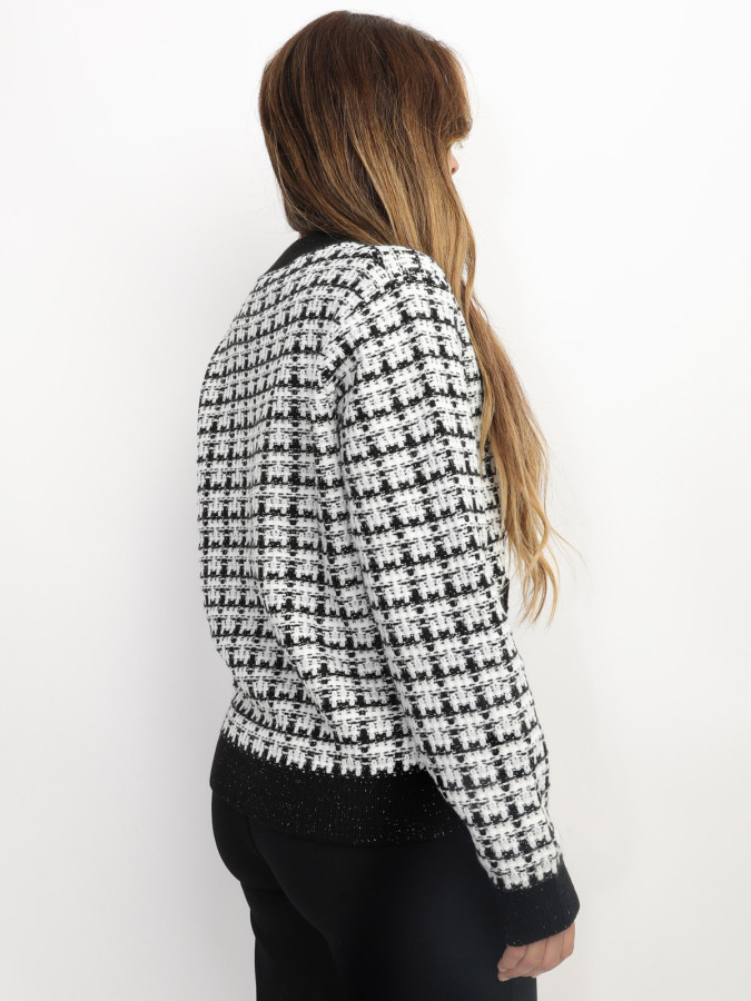 Cardigan en tweed  à boutons dorés