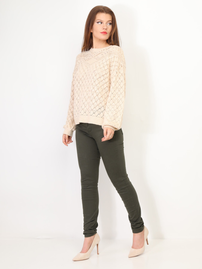 Pull en crochet ajouré