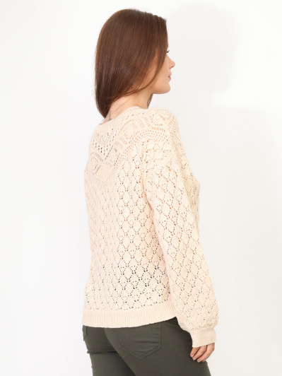 Pull en crochet ajouré