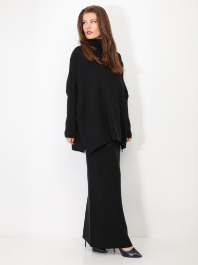Ensemble maille jupe longue et col roulé oversize