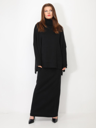 Ensemble maille jupe longue et col roulé oversize