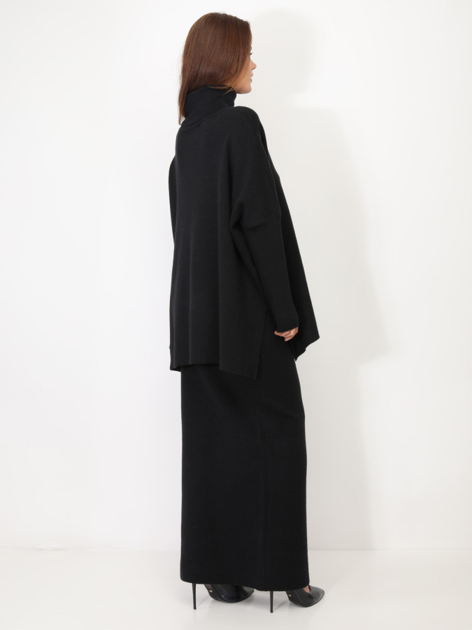Ensemble maille jupe longue et col roulé oversize