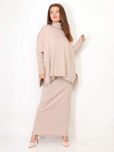 Ensemble maille jupe longue et col roulé oversize