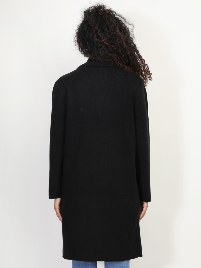 Gilet mi-long avec poches et revers de col