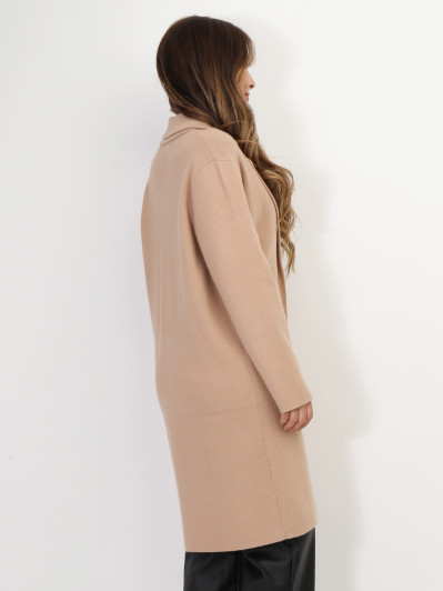 Gilet mi-long avec poches et revers de col