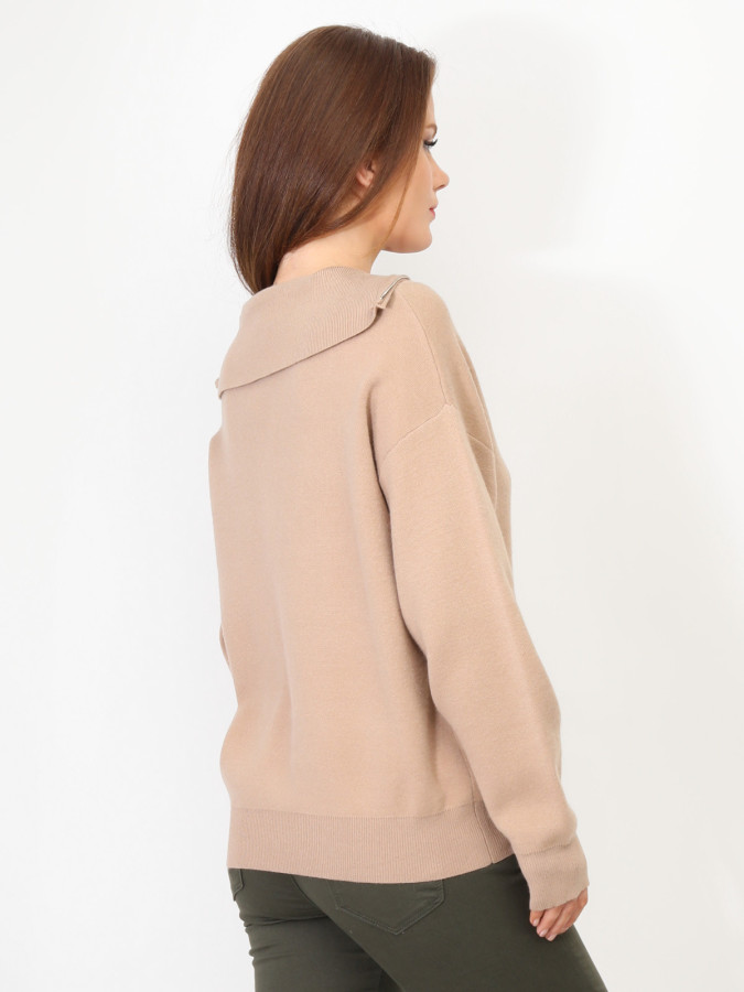 Pull à col montant zippé