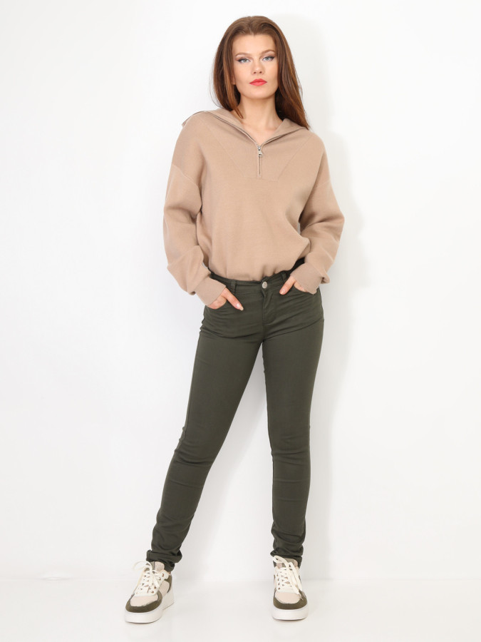 Pull à col montant zippé