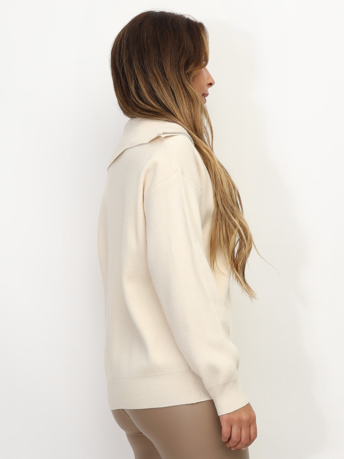 Pull à col montant zippé