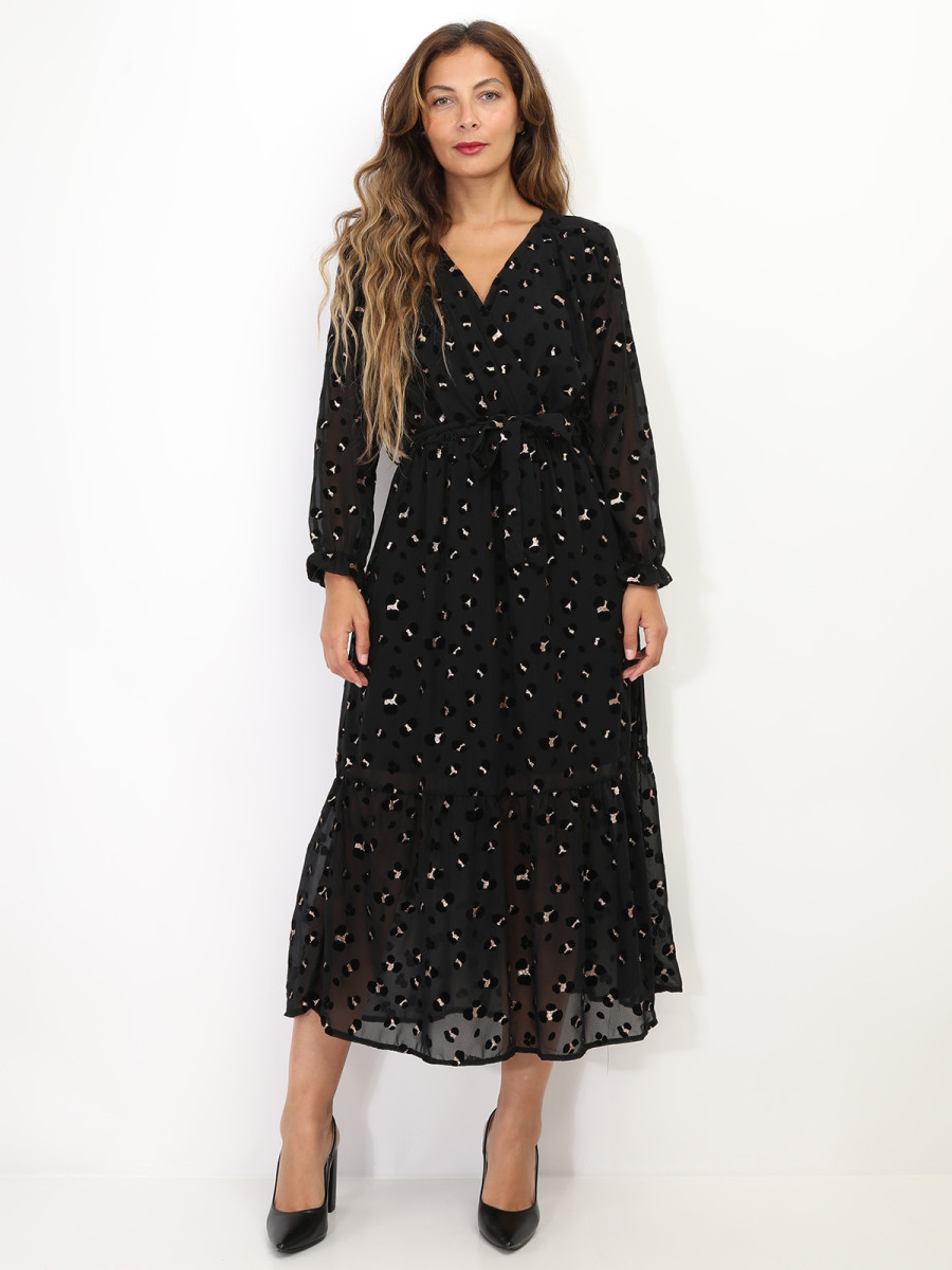 Robe longue à motifs pailletés