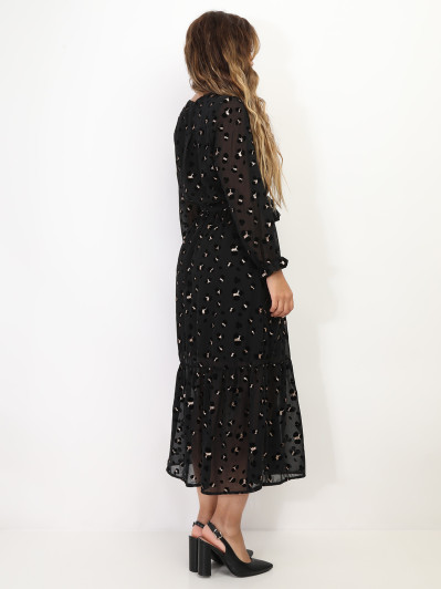 Robe longue à motifs pailletés