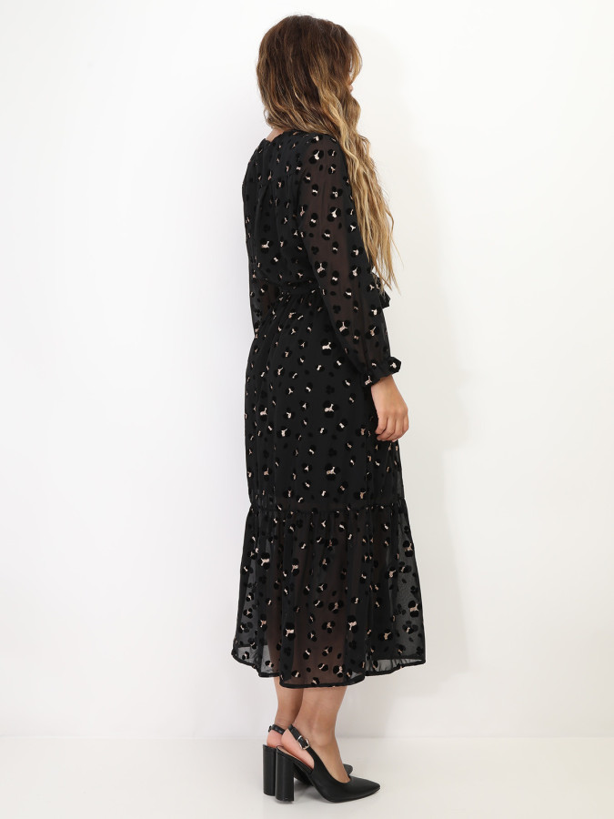 Robe longue à motifs pailletés