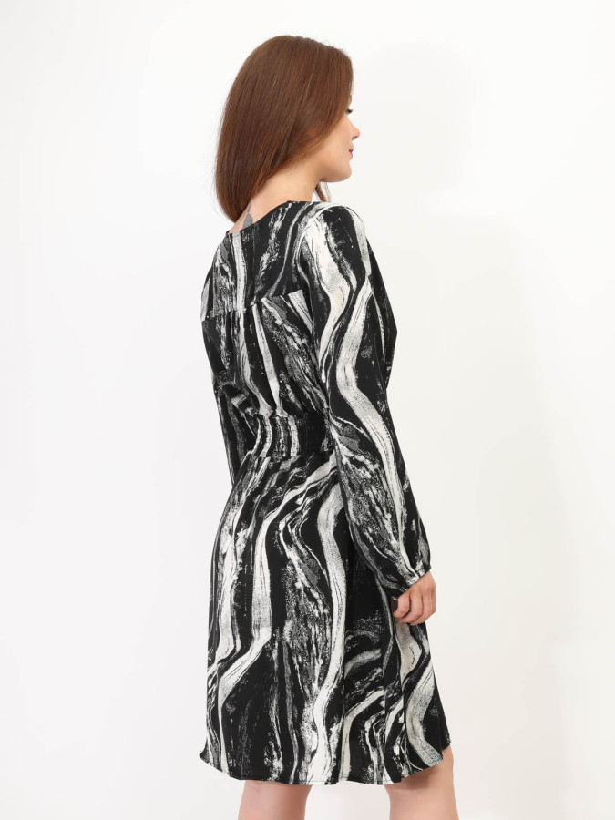 Robe évasée à motif mabré