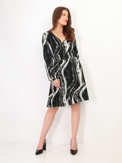 Robe évasée à motif mabré