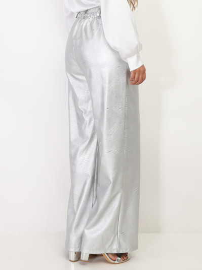 Pantalon large en simili