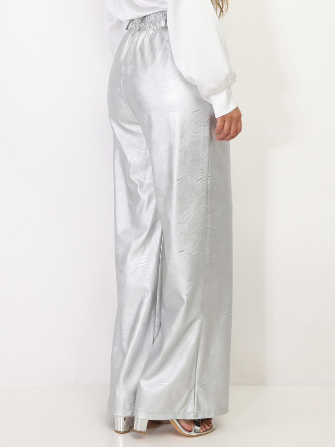 Pantalon large en simili