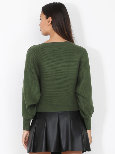 Pull classique en maille côtelée