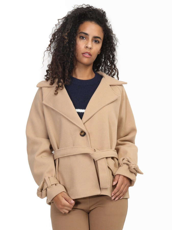 Manteau court à nouer