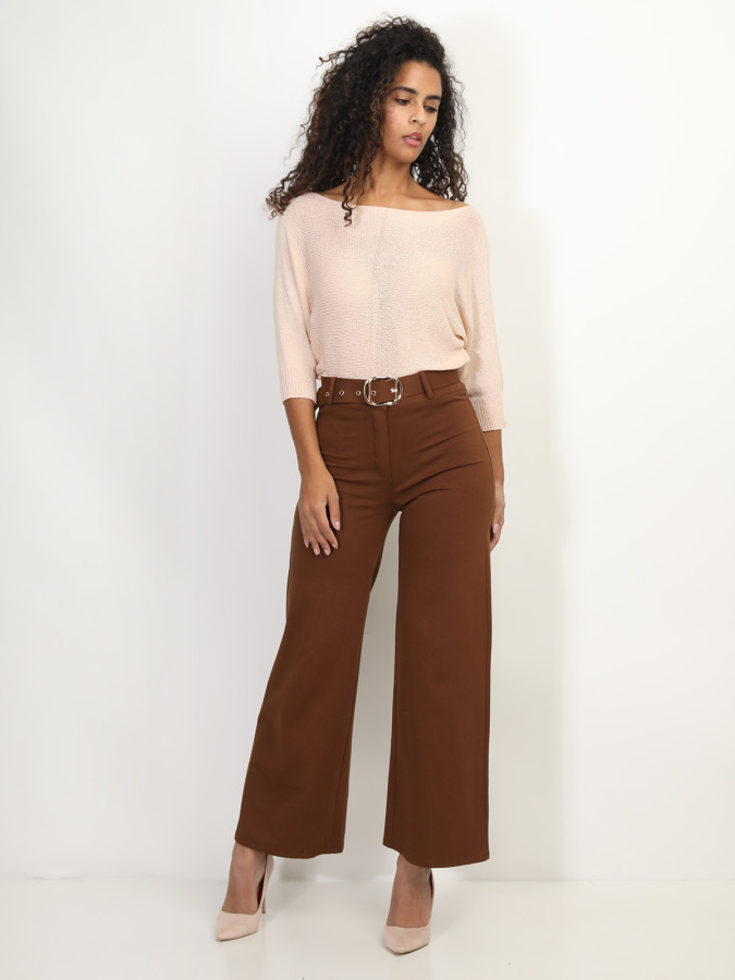 Pantalon évasé avec ceinture