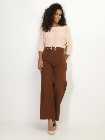 Pantalon évasé avec ceinture