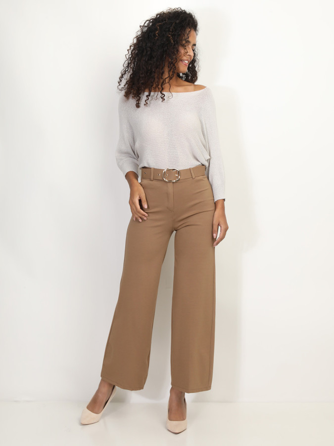 Pantalon évasé avec ceinture
