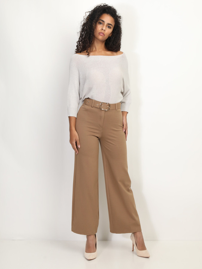 Pantalon évasé avec ceinture