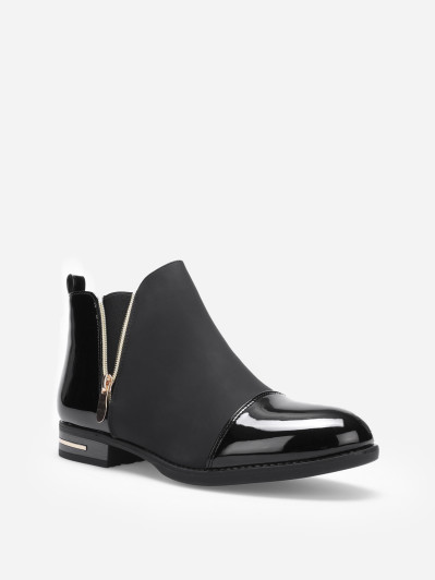 Chelsea bi-matières à détails dorés