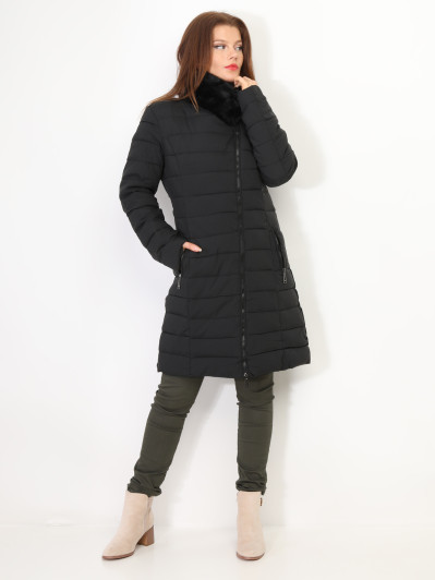 Doudoune cintrée à col fourré