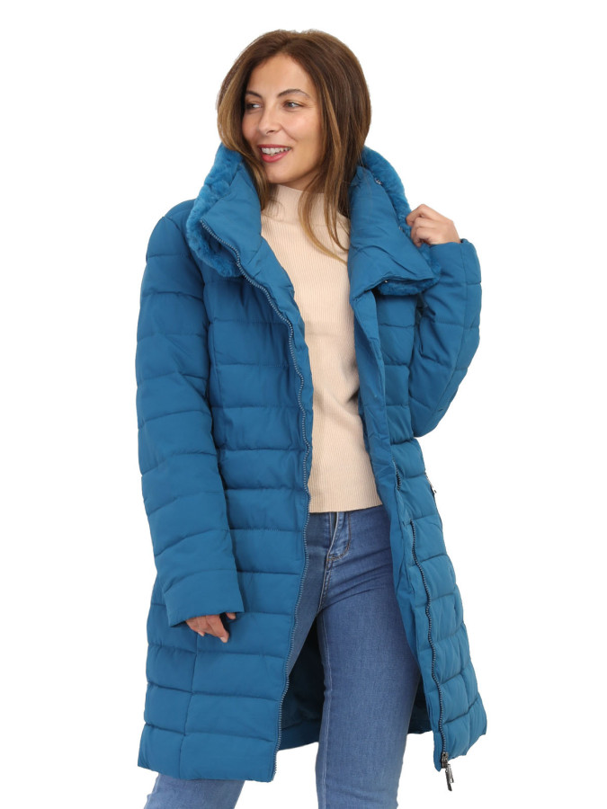 Doudoune cintrée à col fourré