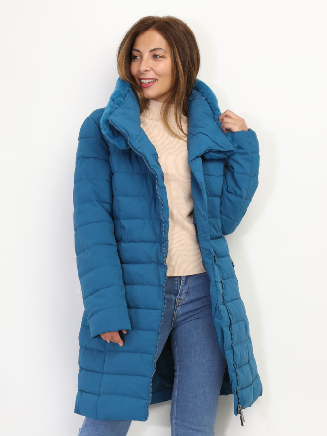 Doudoune cintrée à col fourré