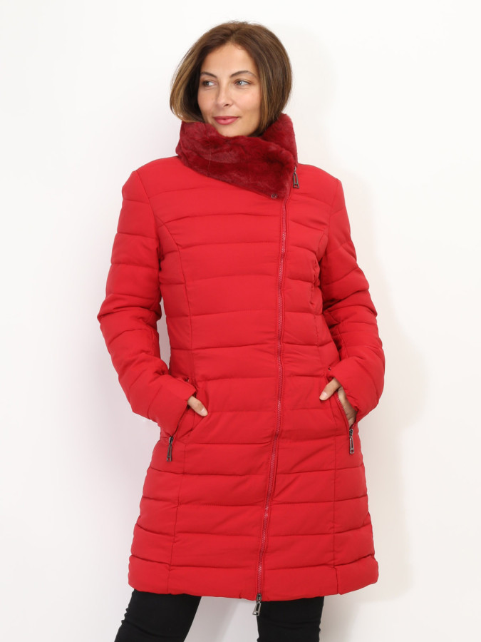 Doudoune cintrée à col fourré