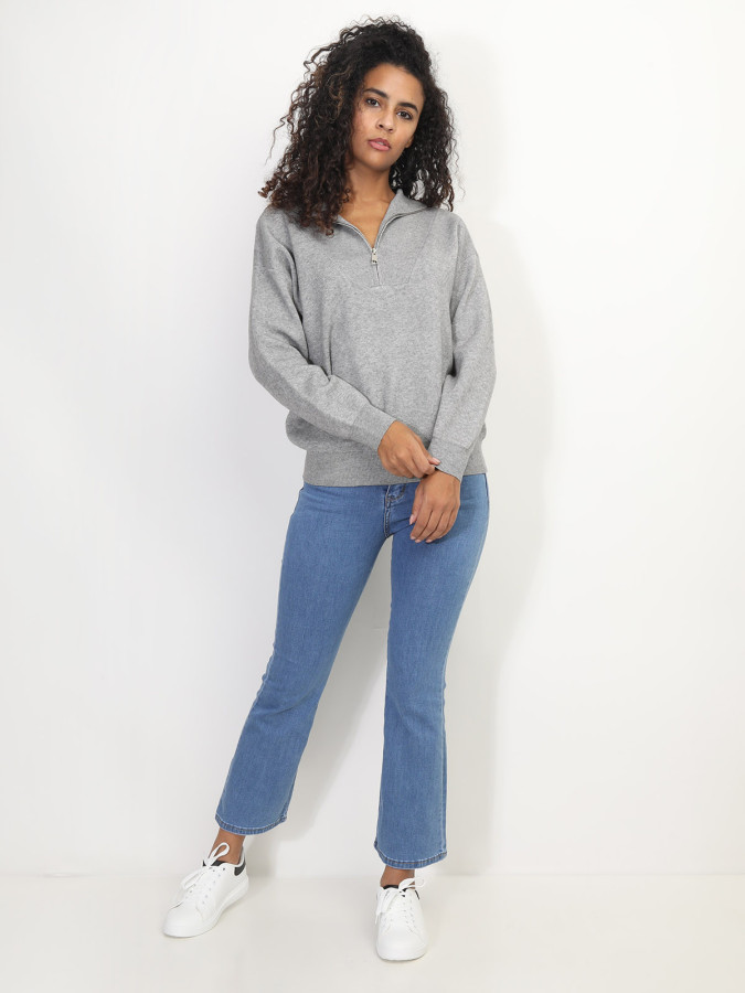 Pull à col montant zippé