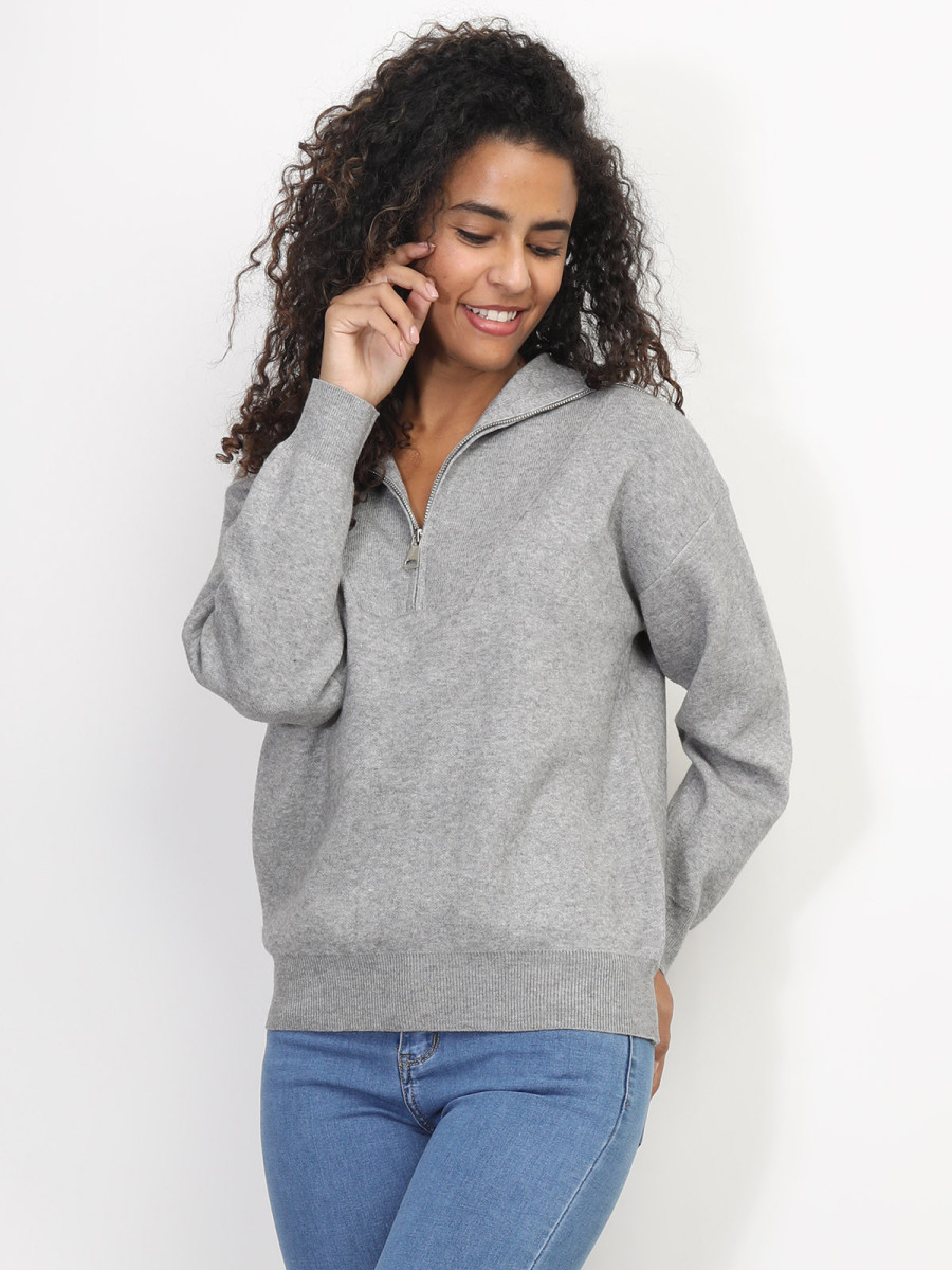 Pull à col montant zippé