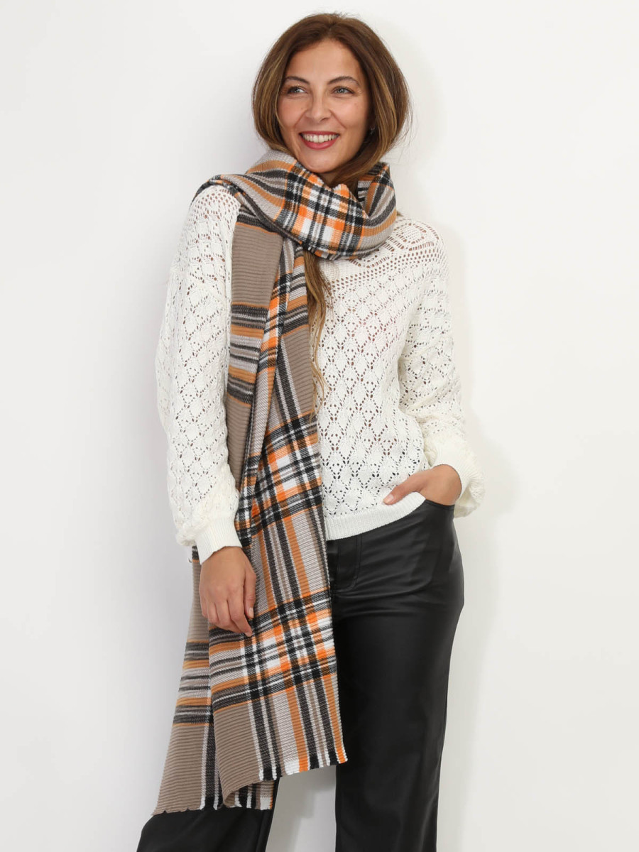 Écharpe XXL à motif écossais