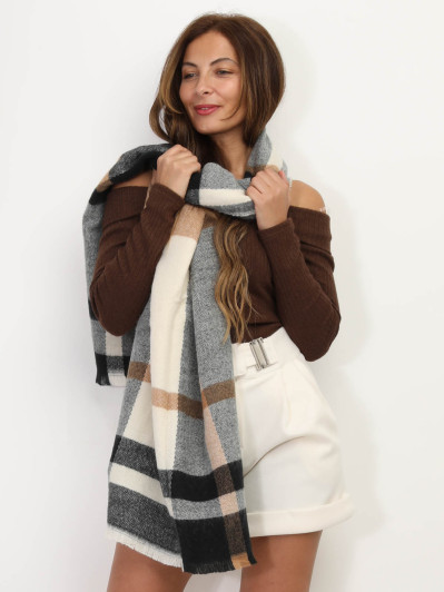 Écharpe XXL à carreaux