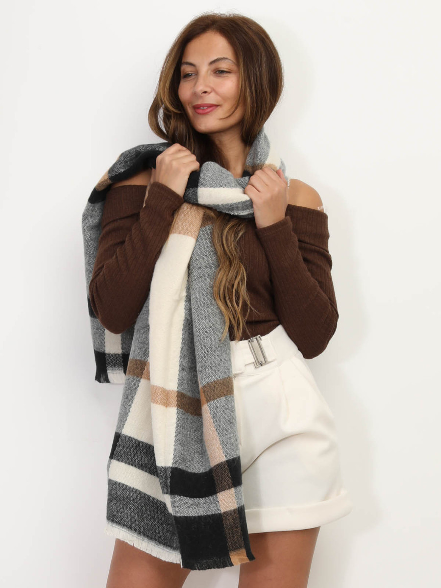 Écharpe XXL à carreaux